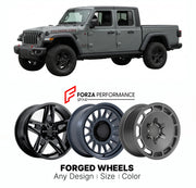 FORGED WHEELS RIMS for JEEP GLADIATOR RUBICON 2020 - 2024

Custom forged wheels for Jeep Gladiator Rubicon 2020 - 2024. Made-to-order monoblock, 2-piece and 3-piece rims in custom sizes, offsets, colors and finishes with guaranteed fitment.

We manufacture premium quality forged wheels rims for Jeep Gladiator Rubicon 2020 - 2024 in any design, size, color.

THIS WHEEL DESIGN CAN BE CUSTOM-MADE FOR YOUR CAR IN ANY SIZE AND COLOR OPTIONS
Available in monoblock, 2-piece, 3-piece, duoblock, beadlock
3D wheel re