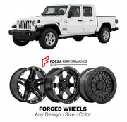 FORGED WHEELS RIMS for JEEP GLADIATOR SPORT JT 2020+

Custom forged wheels for Jeep Gladiator Sport JT 2020+. Made-to-order monoblock, 2-piece and 3-piece rims in custom sizes, offsets, colors and finishes with guaranteed fitment.

We manufacture premium quality forged wheels rims for Jeep Gladiator Sport JT 2020+ in any design, size, color.

THIS WHEEL DESIGN CAN BE CUSTOM-MADE FOR YOUR CAR IN ANY SIZE AND COLOR OPTIONS
Available in monoblock, 2-piece, 3-piece, duoblock, beadlock
3D wheel renderings are pr