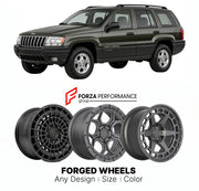 FORGED WHEELS RIMS for JEEP GRAND CHEROKEE LAREDO WJ 1999 - 2004

Custom forged wheels for Jeep Grand Cherokee Laredo WJ 1999 - 2004. Made-to-order monoblock, 2-piece and 3-piece rims in custom sizes, offsets, colors and finishes with guaranteed fitment.

We manufacture premium quality forged wheels rims for Jeep Grand Cherokee Laredo WJ 1999 - 2004 in any design, size, color.

THIS WHEEL DESIGN CAN BE CUSTOM-MADE FOR YOUR CAR IN ANY SIZE AND COLOR OPTIONS
Available in monoblock, 2-piece, 3-piece, duoblock,