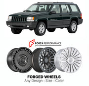 FORGED WHEELS RIMS for JEEP GRAND CHEROKEE LAREDO ZJ 1993 - 1998

Custom forged wheels for Jeep Grand Cherokee Laredo ZJ 1993 - 1998. Made-to-order monoblock, 2-piece and 3-piece rims in custom sizes, offsets, colors and finishes with guaranteed fitment.

We manufacture premium quality forged wheels rims for Jeep Grand Cherokee Laredo ZJ 1993 - 1998 in any design, size, color.

THIS WHEEL DESIGN CAN BE CUSTOM-MADE FOR YOUR CAR IN ANY SIZE AND COLOR OPTIONS
Available in monoblock, 2-piece, 3-piece, duoblock,