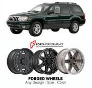 FORGED WHEELS RIMS for JEEP GRAND CHEROKEE LIMITED WJ 1999 - 2004

Custom forged wheels for Jeep Grand Cherokee Limited WJ 1999 - 2004. Made-to-order monoblock, 2-piece and 3-piece rims in custom sizes, offsets, colors and finishes with guaranteed fitment.

We manufacture premium quality forged wheels rims for Jeep Grand Cherokee Limited WJ 1999 - 2004 in any design, size, color.

THIS WHEEL DESIGN CAN BE CUSTOM-MADE FOR YOUR CAR IN ANY SIZE AND COLOR OPTIONS
Available in monoblock, 2-piece, 3-piece, duoblo