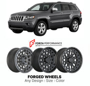 FORGED WHEELS RIMS for JEEP GRAND CHEROKEE LIMITED WK2 2011 - 2021

Custom forged wheels for Jeep Grand Cherokee Limited WK2 2011 - 2021. Made-to-order monoblock, 2-piece and 3-piece rims in custom sizes, offsets, colors and finishes with guaranteed fitment.

We manufacture premium quality forged wheels rims for Jeep Grand Cherokee Limited WK2 2011 - 2021 in any design, size, color.

THIS WHEEL DESIGN CAN BE CUSTOM-MADE FOR YOUR CAR IN ANY SIZE AND COLOR OPTIONS
Available in monoblock, 2-piece, 3-piece, duo