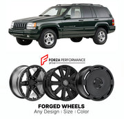 FORGED WHEELS RIMS for JEEP GRAND CHEROKEE OVERLAND WJ 1999 - 2004

Custom forged wheels for Jeep Grand Cherokee Overland WJ 1999 - 2004. Made-to-order monoblock, 2-piece and 3-piece rims in custom sizes, offsets, colors and finishes with guaranteed fitment.

We manufacture premium quality forged wheels rims for Jeep Grand Cherokee Overland WJ 1999 - 2004 in any design, size, color.

THIS WHEEL DESIGN CAN BE CUSTOM-MADE FOR YOUR CAR IN ANY SIZE AND COLOR OPTIONS
Available in monoblock, 2-piece, 3-piece, duo