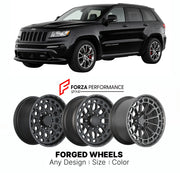 FORGED WHEELS RIMS for JEEP GRAND CHEROKEE SRT WK2 2011 - 2021

Custom forged wheels for Jeep Grand Cherokee SRT WK2 2011 - 2021. Made-to-order monoblock, 2-piece and 3-piece rims in custom sizes, offsets, colors and finishes with guaranteed fitment.

We manufacture premium quality forged wheels rims for Jeep Grand Cherokee SRT WK2 2011 - 2021 in any design, size, color.

THIS WHEEL DESIGN CAN BE CUSTOM-MADE FOR YOUR CAR IN ANY SIZE AND COLOR OPTIONS
Available in monoblock, 2-piece, 3-piece, duoblock, beadl