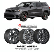 FORGED WHEELS RIMS for JEEP GRAND CHEROKEE TRACKHAWK WK2 2011 - 2021

Custom forged wheels for Jeep Grand Cherokee Trackhawk WK2 2011 - 2021. Made-to-order monoblock, 2-piece and 3-piece rims in custom sizes, offsets, colors and finishes with guaranteed fitment.

We manufacture premium quality forged wheels rims for Jeep Grand Cherokee Trackhawk WK2 2011 - 2021 in any design, size, color.

THIS WHEEL DESIGN CAN BE CUSTOM-MADE FOR YOUR CAR IN ANY SIZE AND COLOR OPTIONS
Available in monoblock, 2-piece, 3-piec