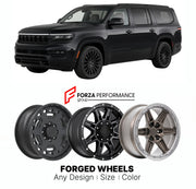 FORGED WHEELS RIMS for JEEP GRAND WAGONEER OBSIDIAN WS 2022+

Custom forged wheels for Jeep Grand Wagoneer Obsidian WS 2022+. Made-to-order monoblock, 2-piece and 3-piece rims in custom sizes, offsets, colors and finishes with guaranteed fitment.

We manufacture premium quality forged wheels rims for Jeep Grand Wagoneer Obsidian WS 2022+ in any design, size, color.

THIS WHEEL DESIGN CAN BE CUSTOM-MADE FOR YOUR CAR IN ANY SIZE AND COLOR OPTIONS
Available in monoblock, 2-piece, 3-piece, duoblock, beadlock
3D