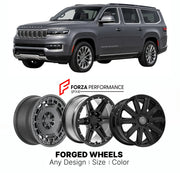 FORGED WHEELS RIMS for JEEP GRAND WAGONEER WS REFRESH 2022+

Custom forged wheels for Jeep Grand Wagoneer WS Refresh 2022+. Made-to-order monoblock, 2-piece and 3-piece rims in custom sizes, offsets, colors and finishes with guaranteed fitment.

We manufacture premium quality forged wheels rims for Jeep Grand Wagoneer WS Refresh 2022+ in any design, size, color.

THIS WHEEL DESIGN CAN BE CUSTOM-MADE FOR YOUR CAR IN ANY SIZE AND COLOR OPTIONS
Available in monoblock, 2-piece, 3-piece, duoblock, beadlock
3D wh