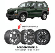FORGED WHEELS RIMS for JEEP LIBERTY KJ 2002 - 2007

Custom forged wheels for Jeep Liberty KJ 2002 - 2007. Made-to-order monoblock, 2-piece and 3-piece rims in custom sizes, offsets, colors and finishes with guaranteed fitment.

We manufacture premium quality forged wheels rims for Jeep Liberty KJ 2002 - 2007 in any design, size, color.

THIS WHEEL DESIGN CAN BE CUSTOM-MADE FOR YOUR CAR IN ANY SIZE AND COLOR OPTIONS
Available in monoblock, 2-piece, 3-piece, duoblock, beadlock
3D wheel renderings are provided