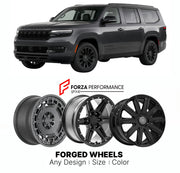 FORGED WHEELS RIMS for JEEP WAGONEER CARBIDE WS 2022+

Custom forged wheels for Jeep Wagoneer Carbide WS 2022+. Made-to-order monoblock, 2-piece and 3-piece rims in custom sizes, offsets, colors and finishes with guaranteed fitment.

We manufacture premium quality forged wheels rims for Jeep Wagoneer Carbide WS 2022+ in any design, size, color.

THIS WHEEL DESIGN CAN BE CUSTOM-MADE FOR YOUR CAR IN ANY SIZE AND COLOR OPTIONS
Available in monoblock, 2-piece, 3-piece, duoblock, beadlock
3D wheel renderings are
