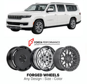 FORGED WHEELS RIMS for JEEP WAGONEER L WS 2022+

Custom forged wheels for Jeep Wagoneer L WS 2022+. Made-to-order monoblock, 2-piece and 3-piece rims in custom sizes, offsets, colors and finishes with guaranteed fitment.

We manufacture premium quality forged wheels rims for Jeep Wagoneer L WS 2022+ in any design, size, color.

THIS WHEEL DESIGN CAN BE CUSTOM-MADE FOR YOUR CAR IN ANY SIZE AND COLOR OPTIONS
Available in monoblock, 2-piece, 3-piece, duoblock, beadlock
3D wheel renderings are provided accordin