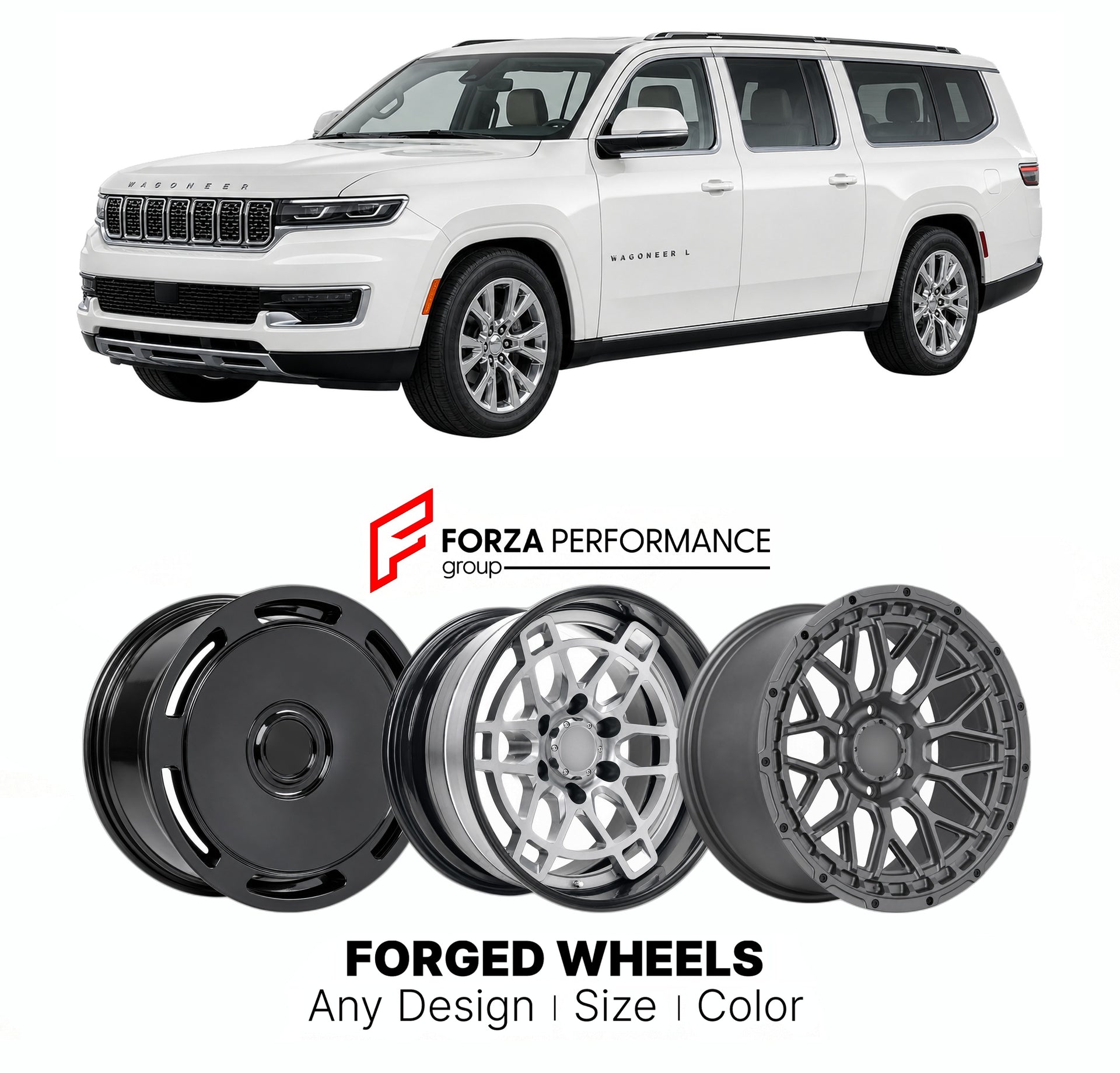 FORGED WHEELS RIMS for JEEP WAGONEER L WS 2022+

Custom forged wheels for Jeep Wagoneer L WS 2022+. Made-to-order monoblock, 2-piece and 3-piece rims in custom sizes, offsets, colors and finishes with guaranteed fitment.

We manufacture premium quality forged wheels rims for Jeep Wagoneer L WS 2022+ in any design, size, color.

THIS WHEEL DESIGN CAN BE CUSTOM-MADE FOR YOUR CAR IN ANY SIZE AND COLOR OPTIONS
Available in monoblock, 2-piece, 3-piece, duoblock, beadlock
3D wheel renderings are provided accordin