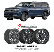 FORGED WHEELS RIMS for JEEP WAGONEER SERIES III WS 2022+

Custom forged wheels for Jeep Wagoneer Series III WS 2022+. Made-to-order monoblock, 2-piece and 3-piece rims in custom sizes, offsets, colors and finishes with guaranteed fitment.

We manufacture premium quality forged wheels rims for Jeep Wagoneer Series III WS 2022+ in any design, size, color.

THIS WHEEL DESIGN CAN BE CUSTOM-MADE FOR YOUR CAR IN ANY SIZE AND COLOR OPTIONS
Available in monoblock, 2-piece, 3-piece, duoblock, beadlock
3D wheel rende
