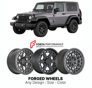 FORGED WHEELS RIMS for JEEP WRANGLER HARD ROCK JK 2007 - 2018

Custom forged wheels for Jeep Wrangler Hard Rock JK 2007 - 2018. Made-to-order monoblock, 2-piece and 3-piece rims in custom sizes, offsets, colors and finishes with guaranteed fitment.

We manufacture premium quality forged wheels rims for Jeep Wrangler Hard Rock JK 2007 - 2018 in any design, size, color.

THIS WHEEL DESIGN CAN BE CUSTOM-MADE FOR YOUR CAR IN ANY SIZE AND COLOR OPTIONS
Available in monoblock, 2-piece, 3-piece, duoblock, beadlock