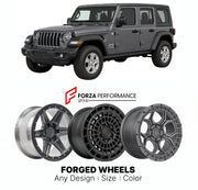 FORGED WHEELS RIMS for JEEP WRANGLER JL 2018 - 2024

Custom forged wheels for Jeep Wrangler JL 2018 - 2024. Made-to-order monoblock, 2-piece and 3-piece rims in custom sizes, offsets, colors and finishes with guaranteed fitment.

We manufacture premium quality forged wheels rims for Jeep Wrangler JL 2018 - 2024 in any design, size, color.

THIS WHEEL DESIGN CAN BE CUSTOM-MADE FOR YOUR CAR IN ANY SIZE AND COLOR OPTIONS
Available in monoblock, 2-piece, 3-piece, duoblock, beadlock
3D wheel renderings are provi