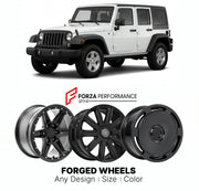 FORGED WHEELS RIMS for JEEP WRANGLER UNLIMITED 2007 - 2024

Custom forged wheels for Jeep Wrangler Unlimited 2007 - 2024. Made-to-order monoblock, 2-piece and 3-piece rims in custom sizes, offsets, colors and finishes with guaranteed fitment.

We manufacture premium quality forged wheels rims for Jeep Wrangler Unlimited 2007 - 2024 in any design, size, color.

THIS WHEEL DESIGN CAN BE CUSTOM-MADE FOR YOUR CAR IN ANY SIZE AND COLOR OPTIONS
Available in monoblock, 2-piece, 3-piece, duoblock, beadlock
3D wheel
