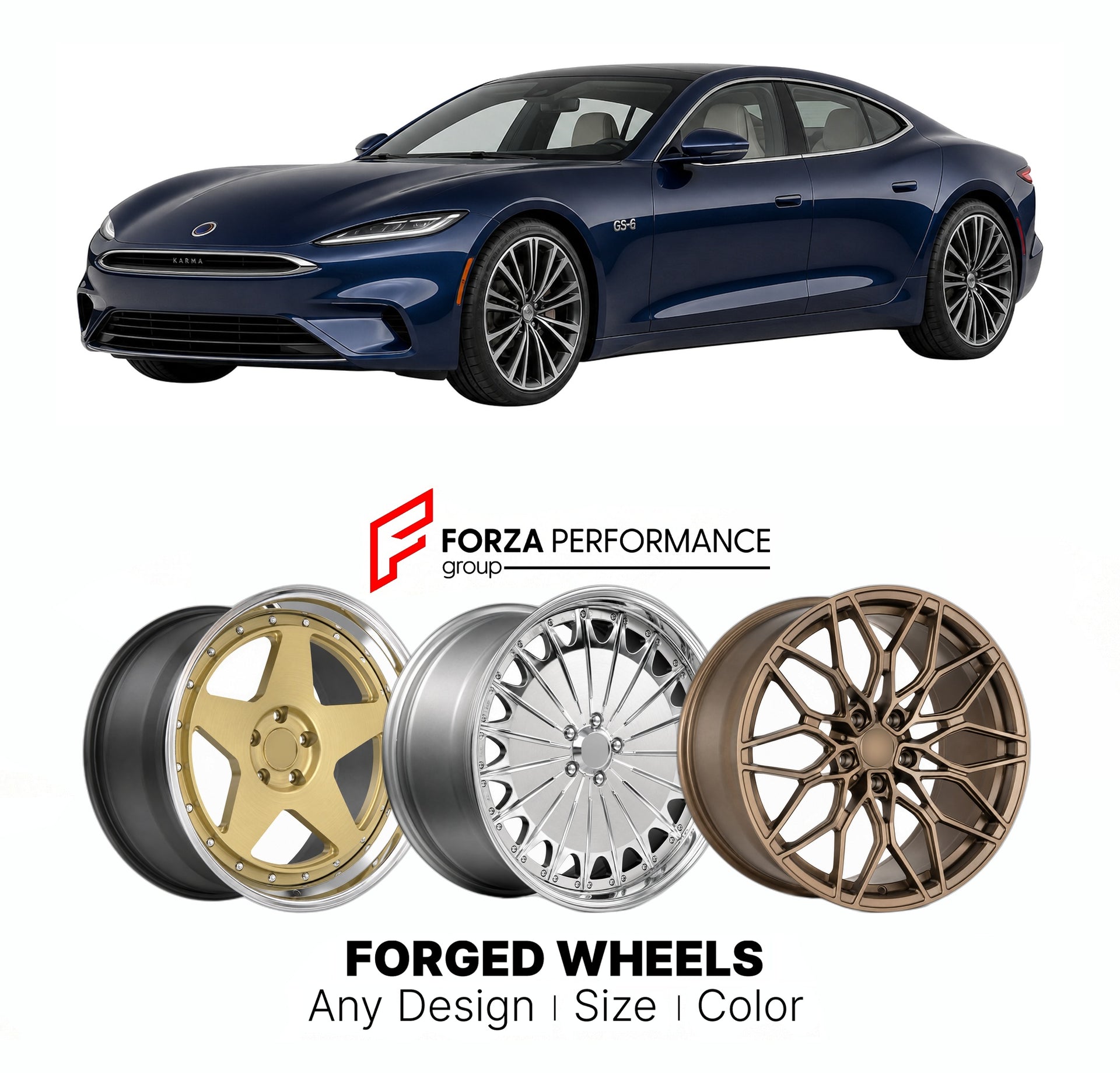 FORGED WHEELS RIMS for KARMA GS-6 2021 - 2022

Custom forged wheels for Karma GS-6 2021 - 2022. Made-to-order monoblock, 2-piece and 3-piece rims in custom sizes, offsets, colors and finishes with guaranteed fitment.

We manufacture premium quality forged wheels rims for Karma GS-6 2021 - 2022 in any design, size, color.

THIS WHEEL DESIGN CAN BE CUSTOM-MADE FOR YOUR CAR IN ANY SIZE AND COLOR OPTIONS
Available in monoblock, 2-piece, 3-piece, duoblock, beadlock
3D wheel renderings are provided according to t