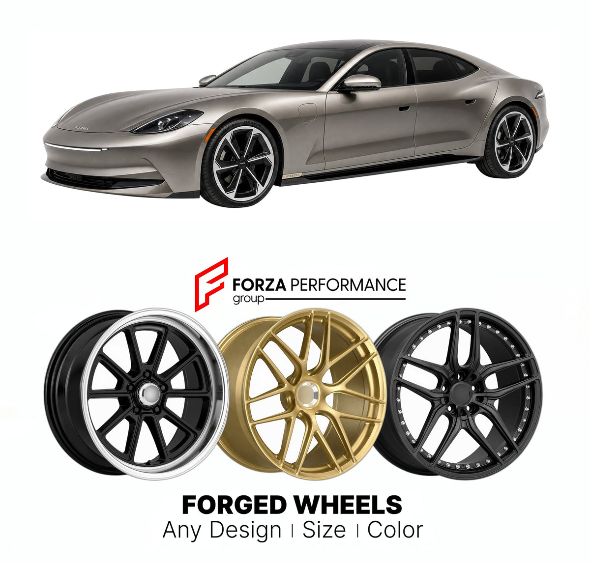 FORGED WHEELS RIMS for KARMA GYESERA ANNOUNCED PRODUCTION MODEL 2025+

Custom forged wheels for Karma Gyesera Announced Production Model 2025+. Made-to-order monoblock, 2-piece and 3-piece rims in custom sizes, offsets, colors and finishes with guaranteed fitment.

We manufacture premium quality forged wheels rims for Karma Gyesera Announced Production Model 2025+ in any design, size, color.

THIS WHEEL DESIGN CAN BE CUSTOM-MADE FOR YOUR CAR IN ANY SIZE AND COLOR OPTIONS
Available in monoblock, 2-piece, 3-p