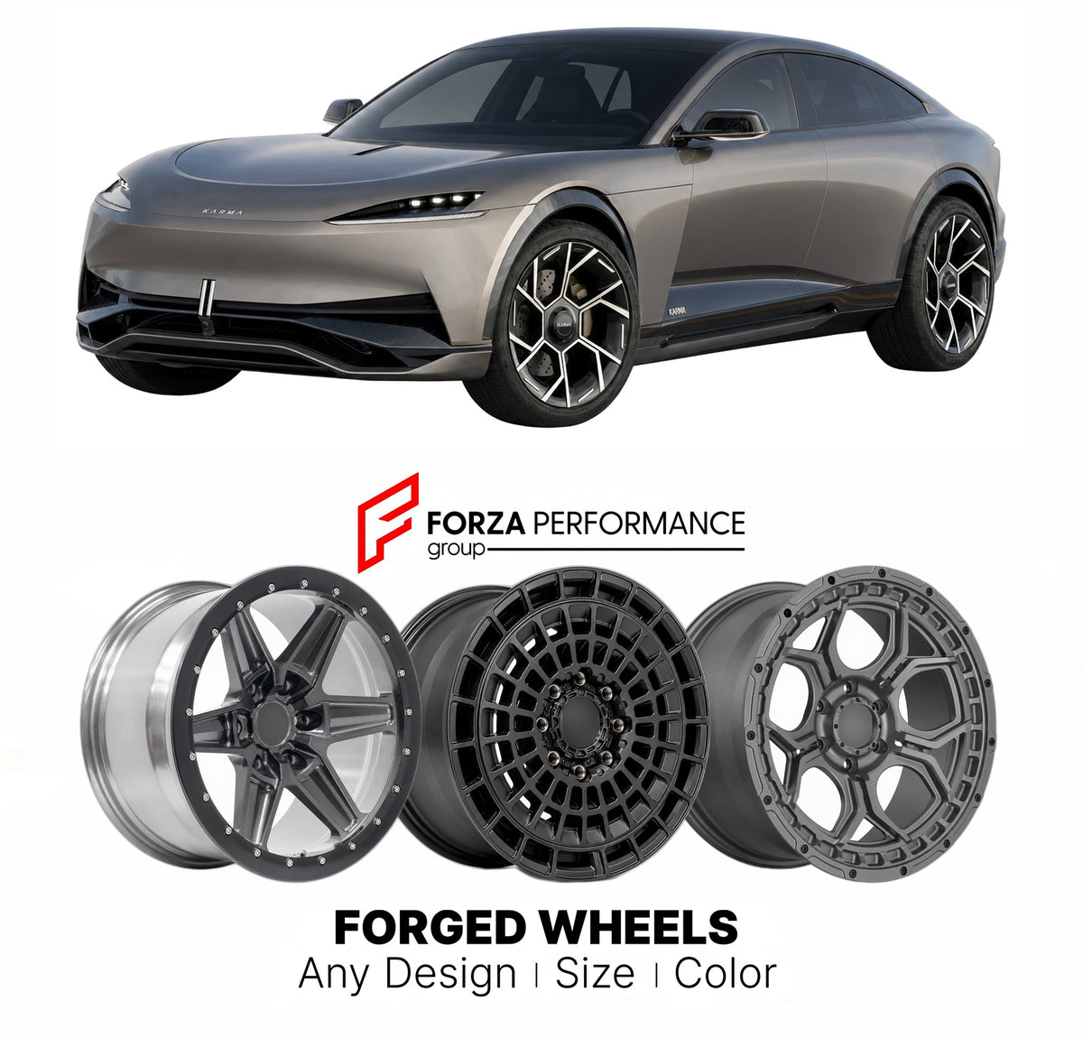 FORGED WHEELS RIMS for KARMA IVARA PLANNED LUXURY SUV 2027+

Custom forged wheels for Karma Ivara Planned Luxury SUV 2027+. Made-to-order monoblock, 2-piece and 3-piece rims in custom sizes, offsets, colors and finishes with guaranteed fitment.

We manufacture premium quality forged wheels rims for Karma Ivara Planned Luxury SUV 2027+ in any design, size, color.

THIS WHEEL DESIGN CAN BE CUSTOM-MADE FOR YOUR CAR IN ANY SIZE AND COLOR OPTIONS
Available in monoblock, 2-piece, 3-piece, duoblock, beadlock
3D wh
