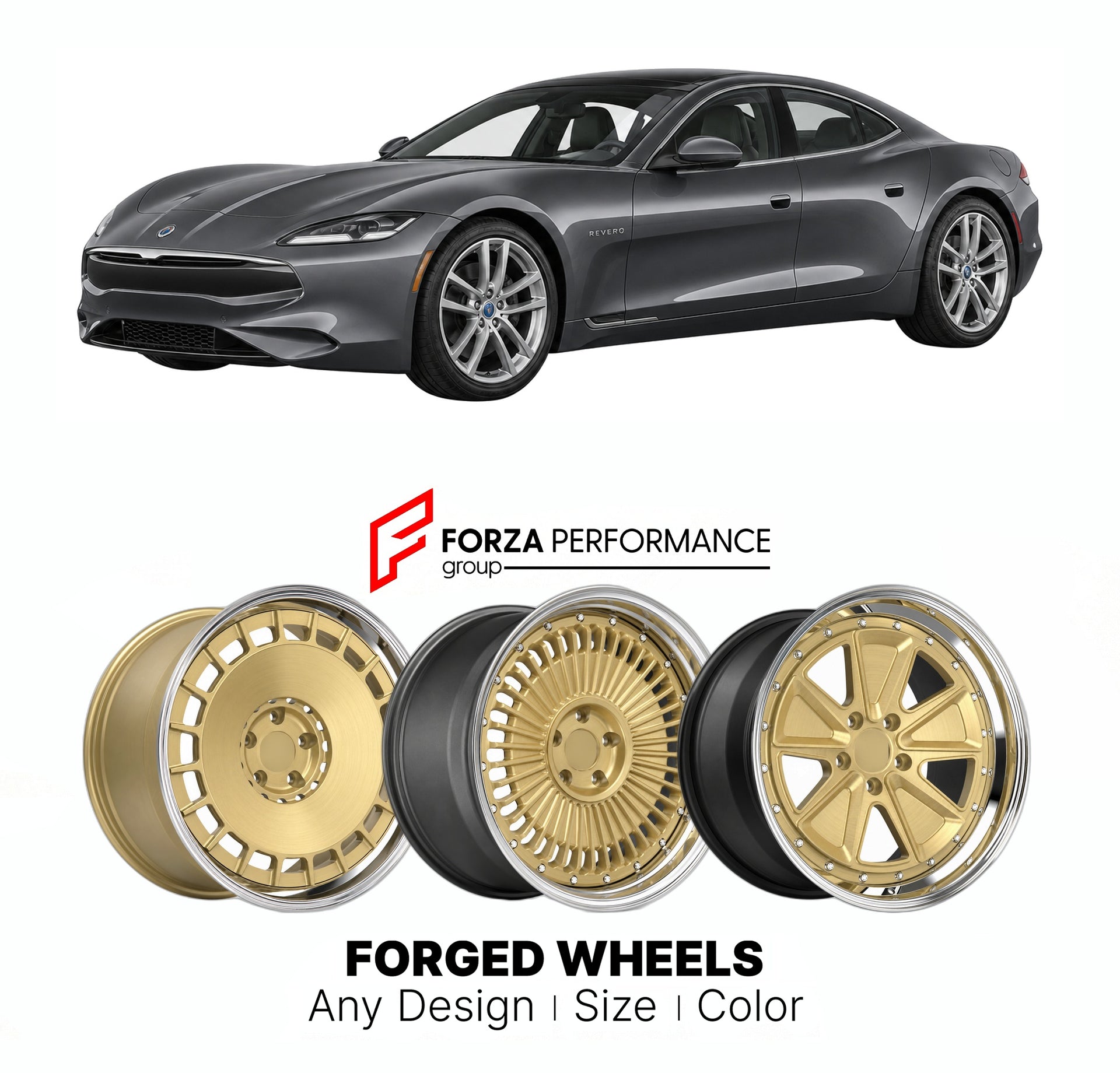 FORGED WHEELS RIMS for KARMA REVERO GTS 2017 - 2020

Custom forged wheels for Karma Revero GTS 2017 - 2020. Made-to-order monoblock, 2-piece and 3-piece rims in custom sizes, offsets, colors and finishes with guaranteed fitment.

We manufacture premium quality forged wheels rims for Karma Revero GTS 2017 - 2020 in any design, size, color.

THIS WHEEL DESIGN CAN BE CUSTOM-MADE FOR YOUR CAR IN ANY SIZE AND COLOR OPTIONS
Available in monoblock, 2-piece, 3-piece, duoblock, beadlock
3D wheel renderings are provi