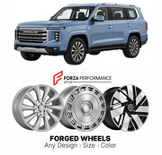 Custom forged wheels for LDV Maxus D90 Pro 2020+. Made-to-order monoblock, 2-piece and 3-piece wheels in custom sizes, offsets, colors and finishes with guaranteed vehicle fitment.

We manufacture premium quality forged wheels rims for LDV Maxus D90 Pro 2020+ in any design, size, color.

THIS WHEEL DESIGN CAN BE CUSTOM-MADE FOR YOUR CAR IN ANY SIZE AND COLOR OPTIONS
Available in monoblock, 2-piece, 3-piece, duoblock, beadlock
3D wheel renderings are provided according to the exact dimensions and specificati