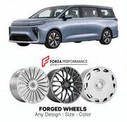 Custom forged wheels for LDV Maxus MIFA 7 2023+. Made-to-order monoblock, 2-piece and 3-piece wheels in custom sizes, offsets, colors and finishes with guaranteed vehicle fitment.

We manufacture premium quality forged wheels rims for LDV Maxus MIFA 7 2023+ in any design, size, color.

THIS WHEEL DESIGN CAN BE CUSTOM-MADE FOR YOUR CAR IN ANY SIZE AND COLOR OPTIONS
Available in monoblock, 2-piece, 3-piece, duoblock, beadlock
3D wheel renderings are provided according to the exact dimensions and specification