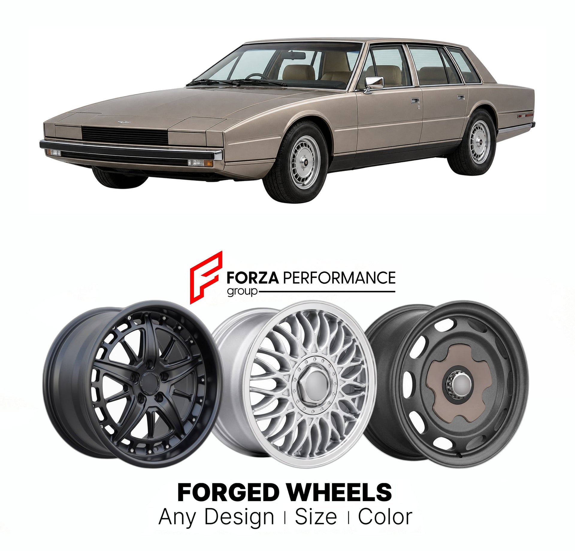 CUSTOM CLASSIC VINTAGE RESTOMOD RETRO OLD SCHOOL FORGED WHEELS RIMS for LAGONDA SERIES 2-4 1976 - 1990

Custom forged wheels for Lagonda Series 2-4 1976 - 1990. Classic, vintage, restomod wheel designs made to order in custom sizes, offsets, colors and finishes.

We manufacture premium quality forged wheels rims for Lagonda Series 2-4 1976 - 1990 in any design, size, color.

THIS WHEEL DESIGN CAN BE CUSTOM-MADE FOR YOUR CAR IN ANY SIZE AND COLOR OPTIONS
Available in monoblock, 2-piece, 3-piece, duoblock, be