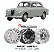CUSTOM CLASSIC VINTAGE RESTOMOD RETRO OLD SCHOOL FORGED WHEELS RIMS for LANCIA APPIA 1953 - 1963

Custom forged wheels for Lancia Appia 1953 - 1963. Classic, vintage, restomod wheel designs made to order in custom sizes, offsets, colors and finishes.

We manufacture premium quality forged wheels rims for Lancia Appia 1953 - 1963 in any design, size, color.

THIS WHEEL DESIGN CAN BE CUSTOM-MADE FOR YOUR CAR IN ANY SIZE AND COLOR OPTIONS
Available in monoblock, 2-piece, 3-piece, duoblock, beadlock
3D wheel re