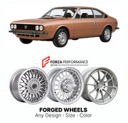 CUSTOM CLASSIC VINTAGE RESTOMOD RETRO OLD SCHOOL FORGED WHEELS RIMS for LANCIA BETA COUPE 1973 - 1984

Custom forged wheels for Lancia Beta Coupe 1973 - 1984. Classic, vintage, restomod wheel designs made to order in custom sizes, offsets, colors and finishes.

We manufacture premium quality forged wheels rims for Lancia Beta Coupe 1973 - 1984 in any design, size, color.

THIS WHEEL DESIGN CAN BE CUSTOM-MADE FOR YOUR CAR IN ANY SIZE AND COLOR OPTIONS
Available in monoblock, 2-piece, 3-piece, duoblock, beadl