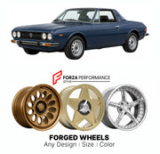 CUSTOM CLASSIC VINTAGE RESTOMOD RETRO OLD SCHOOL FORGED WHEELS RIMS for LANCIA BETA SPIDER ZAGATO 1974 - 1982

Custom forged wheels for Lancia Beta Spider Zagato 1974 - 1982. Classic, vintage, restomod wheel designs made to order in custom sizes, offsets, colors and finishes.

We manufacture premium quality forged wheels rims for Lancia Beta Spider Zagato 1974 - 1982 in any design, size, color.

THIS WHEEL DESIGN CAN BE CUSTOM-MADE FOR YOUR CAR IN ANY SIZE AND COLOR OPTIONS
Available in monoblock, 2-piece, 