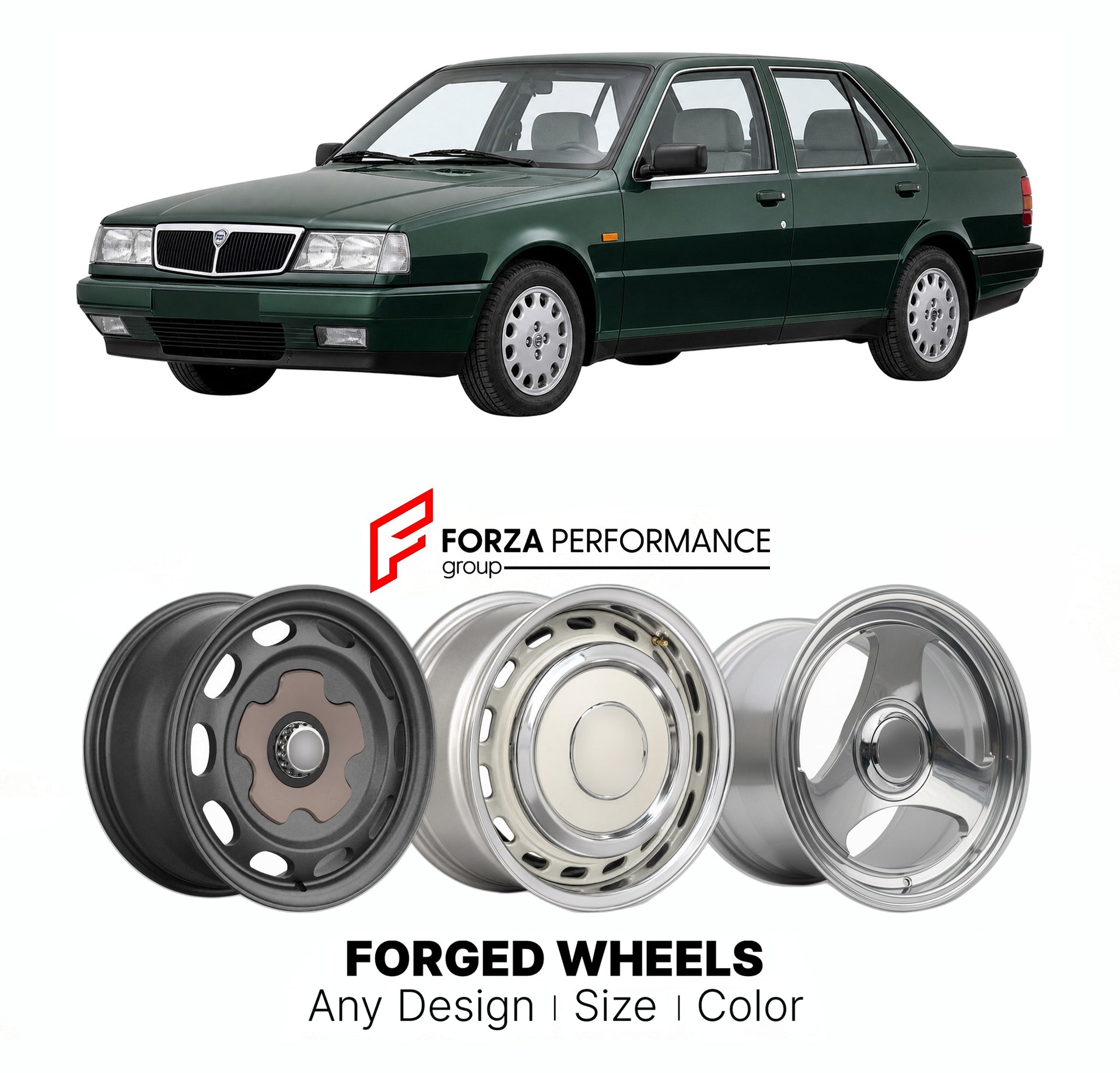 CUSTOM CLASSIC VINTAGE RESTOMOD RETRO OLD SCHOOL FORGED WHEELS RIMS for LANCIA DEDRA 1989 - 1999

Custom forged wheels for Lancia Dedra 1989 - 1999. Classic, vintage, restomod wheel designs made to order in custom sizes, offsets, colors and finishes.

We manufacture premium quality forged wheels rims for Lancia Dedra 1989 - 1999 in any design, size, color.

THIS WHEEL DESIGN CAN BE CUSTOM-MADE FOR YOUR CAR IN ANY SIZE AND COLOR OPTIONS
Available in monoblock, 2-piece, 3-piece, duoblock, beadlock
3D wheel re