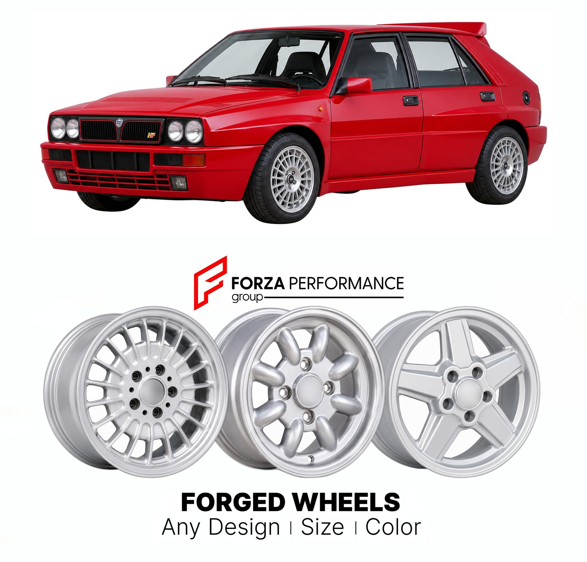 CUSTOM CLASSIC VINTAGE RESTOMOD RETRO OLD SCHOOL FORGED WHEELS RIMS for LANCIA DELTA HF INTEGRALE EVOLUZIONE 1991 - 1994

Custom forged wheels for Lancia Delta HF Integrale Evoluzione 1991 - 1994. Classic, vintage, restomod wheel designs made to order in custom sizes, offsets, colors and finishes.

We manufacture premium quality forged wheels rims for Lancia Delta HF Integrale Evoluzione 1991 - 1994 in any design, size, color.

THIS WHEEL DESIGN CAN BE CUSTOM-MADE FOR YOUR CAR IN ANY SIZE AND COLOR OPTIONS
