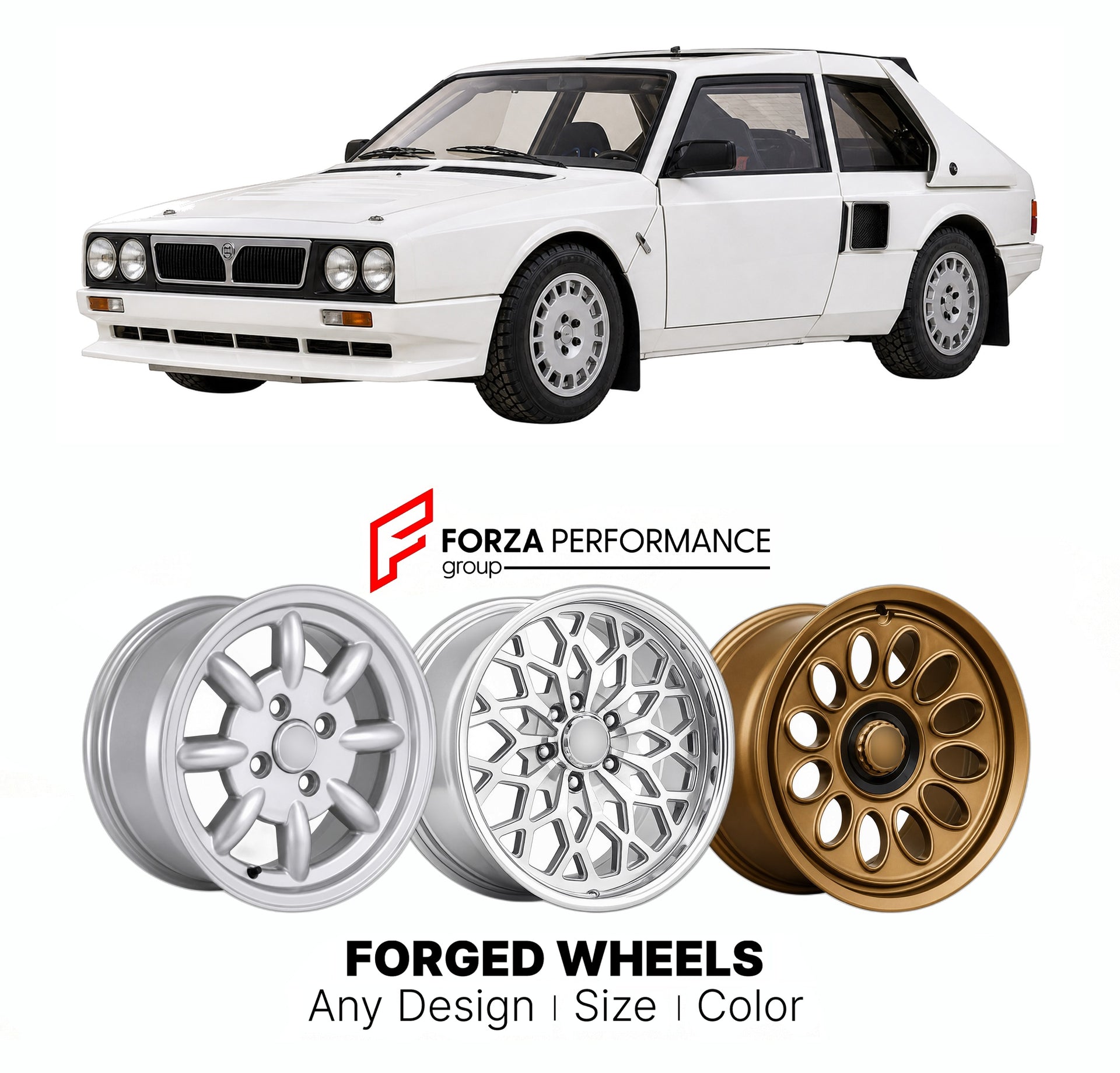 CUSTOM CLASSIC VINTAGE RESTOMOD RETRO OLD SCHOOL FORGED WHEELS RIMS for LANCIA DELTA S4 GROUP B HOMOLOGATION 1985 - 1986

Custom forged wheels for Lancia Delta S4 Group B Homologation 1985 - 1986. Classic, vintage, restomod wheel designs made to order in custom sizes, offsets, colors and finishes.

We manufacture premium quality forged wheels rims for Lancia Delta S4 Group B Homologation 1985 - 1986 in any design, size, color.

THIS WHEEL DESIGN CAN BE CUSTOM-MADE FOR YOUR CAR IN ANY SIZE AND COLOR OPTIONS
