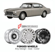 CUSTOM CLASSIC VINTAGE RESTOMOD RETRO OLD SCHOOL FORGED WHEELS RIMS for LANCIA FLAMINIA 1957 - 1970

Custom forged wheels for Lancia Flaminia 1957 - 1970. Classic, vintage, restomod wheel designs made to order in custom sizes, offsets, colors and finishes.

We manufacture premium quality forged wheels rims for Lancia Flaminia 1957 - 1970 in any design, size, color.

THIS WHEEL DESIGN CAN BE CUSTOM-MADE FOR YOUR CAR IN ANY SIZE AND COLOR OPTIONS
Available in monoblock, 2-piece, 3-piece, duoblock, beadlock
3D