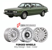 CUSTOM CLASSIC VINTAGE RESTOMOD RETRO OLD SCHOOL FORGED WHEELS RIMS for LANCIA GAMMA BERLINA 1976 - 1984

Custom forged wheels for Lancia Gamma Berlina 1976 - 1984. Classic, vintage, restomod wheel designs made to order in custom sizes, offsets, colors and finishes.

We manufacture premium quality forged wheels rims for Lancia Gamma Berlina 1976 - 1984 in any design, size, color.

THIS WHEEL DESIGN CAN BE CUSTOM-MADE FOR YOUR CAR IN ANY SIZE AND COLOR OPTIONS
Available in monoblock, 2-piece, 3-piece, duoblo
