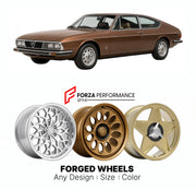 CUSTOM CLASSIC VINTAGE RESTOMOD RETRO OLD SCHOOL FORGED WHEELS RIMS for LANCIA GAMMA COUPE 1976 - 1984

Custom forged wheels for Lancia Gamma Coupe 1976 - 1984. Classic, vintage, restomod wheel designs made to order in custom sizes, offsets, colors and finishes.

We manufacture premium quality forged wheels rims for Lancia Gamma Coupe 1976 - 1984 in any design, size, color.

THIS WHEEL DESIGN CAN BE CUSTOM-MADE FOR YOUR CAR IN ANY SIZE AND COLOR OPTIONS
Available in monoblock, 2-piece, 3-piece, duoblock, be