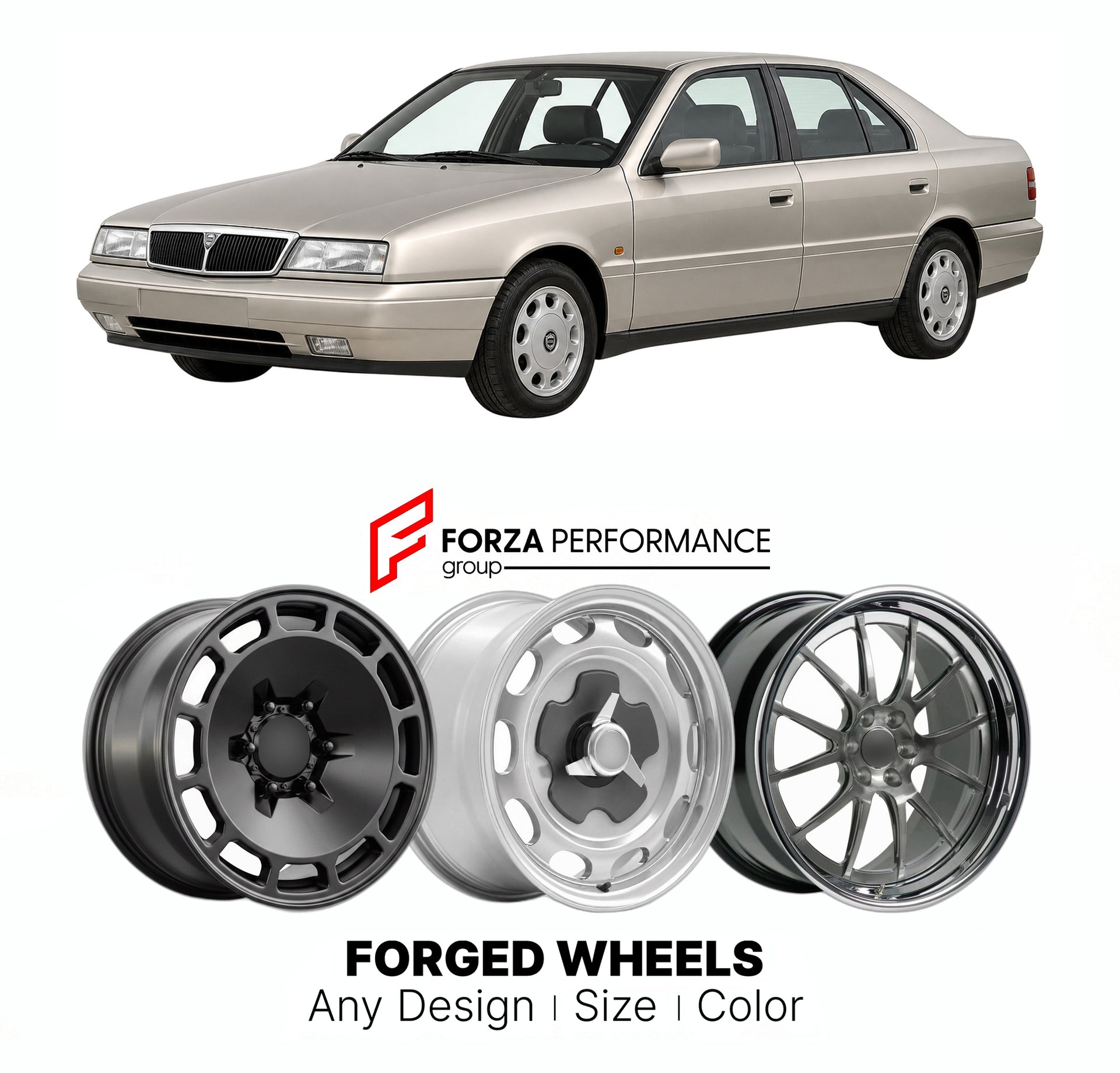 CUSTOM CLASSIC VINTAGE RESTOMOD RETRO OLD SCHOOL FORGED WHEELS RIMS for LANCIA KAPPA 1994 - 2000

Custom forged wheels for Lancia Kappa 1994 - 2000. Classic, vintage, restomod wheel designs made to order in custom sizes, offsets, colors and finishes.

We manufacture premium quality forged wheels rims for Lancia Kappa 1994 - 2000 in any design, size, color.

THIS WHEEL DESIGN CAN BE CUSTOM-MADE FOR YOUR CAR IN ANY SIZE AND COLOR OPTIONS
Available in monoblock, 2-piece, 3-piece, duoblock, beadlock
3D wheel re