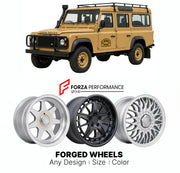 CUSTOM CLASSIC VINTAGE RESTOMOD RETRO OLD SCHOOL FORGED WHEELS RIMS for LAND ROVER DEFENDER 110 CAMEL TROPHY SPECIAL 1993 - 1993

Custom forged wheels for Land Rover Defender 110 Camel Trophy Special 1993 - 1993. Classic, vintage, restomod wheel designs made to order in custom sizes, offsets, colors and finishes.

We manufacture premium quality forged wheels rims for Land Rover Defender 110 Camel Trophy Special 1993 - 1993 in any design, size, color.

THIS WHEEL DESIGN CAN BE CUSTOM-MADE FOR YOUR CAR IN ANY