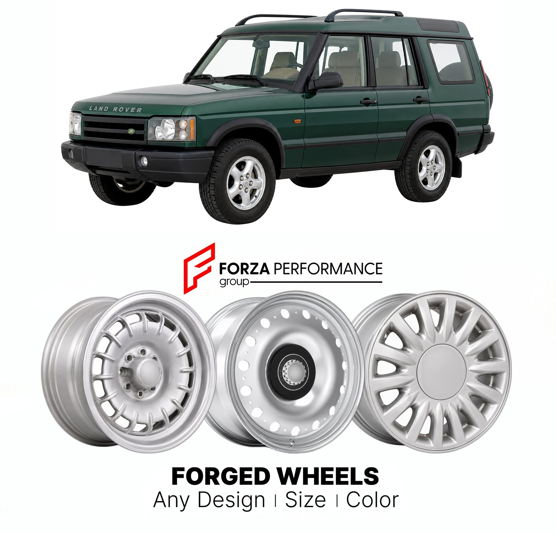 CUSTOM CLASSIC VINTAGE RESTOMOD RETRO OLD SCHOOL FORGED WHEELS RIMS for LAND ROVER DISCOVERY SERIES II 1998 - 2004

Custom forged wheels for Land Rover Discovery Series II 1998 - 2004. Classic, vintage, restomod wheel designs made to order in custom sizes, offsets, colors and finishes.

We manufacture premium quality forged wheels rims for Land Rover Discovery Series II 1998 - 2004 in any design, size, color.

THIS WHEEL DESIGN CAN BE CUSTOM-MADE FOR YOUR CAR IN ANY SIZE AND COLOR OPTIONS
Available in monob