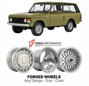 CUSTOM CLASSIC VINTAGE RESTOMOD RETRO OLD SCHOOL FORGED WHEELS RIMS for LAND ROVER RANGE ROVER CLASSIC 1970 - 1996

Custom forged wheels for Land Rover Range Rover Classic 1970 - 1996. Classic, vintage, restomod wheel designs made to order in custom sizes, offsets, colors and finishes.

We manufacture premium quality forged wheels rims for Land Rover Range Rover Classic 1970 - 1996 in any design, size, color.

THIS WHEEL DESIGN CAN BE CUSTOM-MADE FOR YOUR CAR IN ANY SIZE AND COLOR OPTIONS
Available in monob