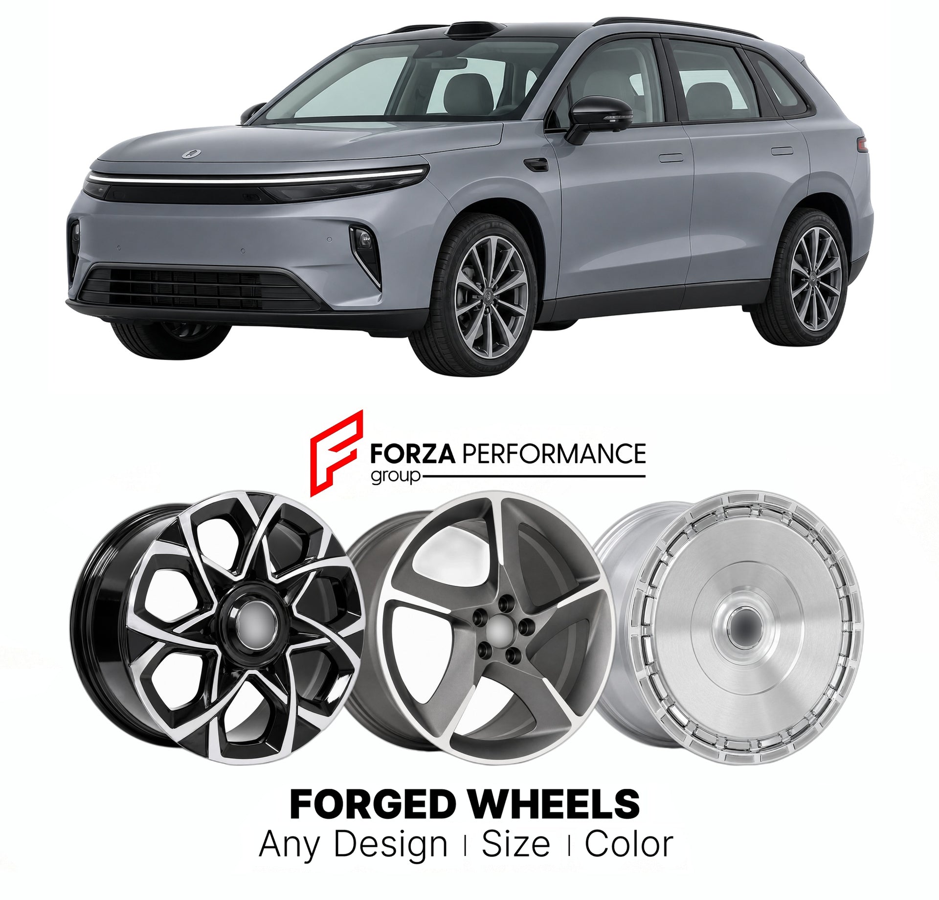 Custom forged wheels for Leapmotor C10 2024+. Made-to-order monoblock, 2-piece and 3-piece wheels in custom sizes, offsets, colors and finishes with guaranteed vehicle fitment.

We manufacture premium quality forged wheels rims for Leapmotor C10 2024+ in any design, size, color.

THIS WHEEL DESIGN CAN BE CUSTOM-MADE FOR YOUR CAR IN ANY SIZE AND COLOR OPTIONS
Available in monoblock, 2-piece, 3-piece, duoblock, beadlock
3D wheel renderings are provided according to the exact dimensions and specifications requ