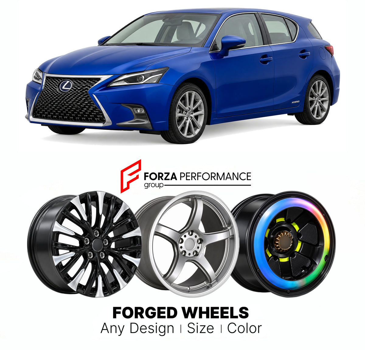 FORGED WHEELS RIMS for LEXUS CT A10 FACELIFT 2018 - 2022

Custom forged wheels for Lexus CT A10 Facelift 2018 - 2022. Made-to-order monoblock, 2-piece and 3-piece rims in custom sizes, offsets, colors and finishes with guaranteed fitment.

We manufacture premium quality forged wheels rims for Lexus CT A10 Facelift 2018 - 2022 in any design, size, color.

JDM WHEEL DESIGNS: our Japanese collection for hatchbacks, kei cars and MPVs includes designs inspired by Rays Volk Racing, Enkei, XXR, Rota, Work Wheels, 