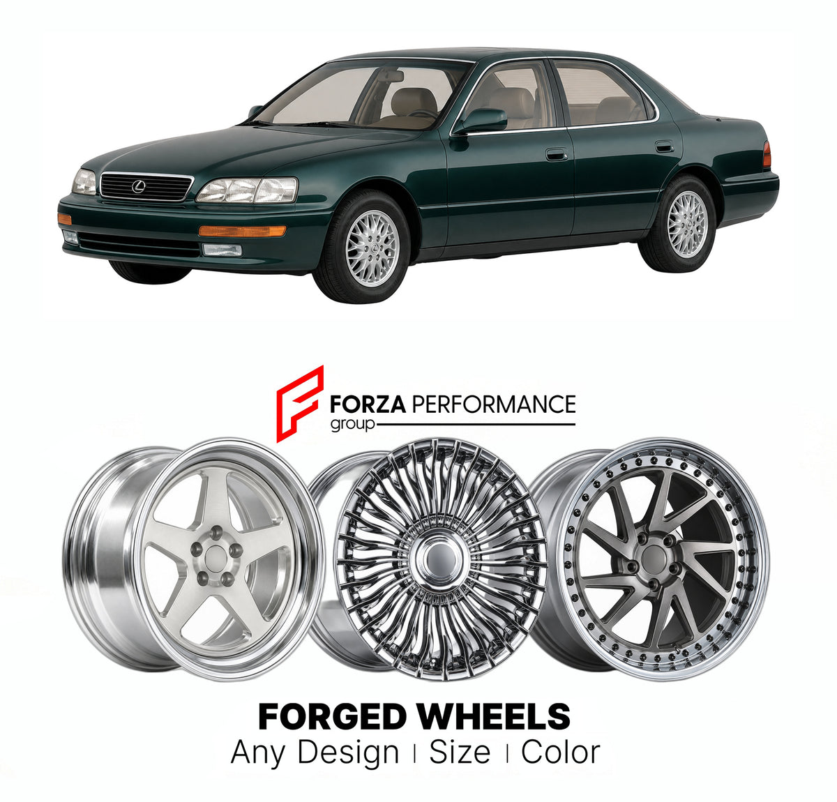CUSTOM CLASSIC VINTAGE RESTOMOD RETRO OLD SCHOOL FORGED WHEELS RIMS for LEXUS ES XV10 1991 - 1996

Custom forged wheels for Lexus ES XV10 1991 - 1996. Classic, vintage, restomod and retro JDM wheel designs made to order in custom sizes, offsets, colors and finishes with guaranteed fitment.

We manufacture premium quality forged wheels rims for Lexus ES XV10 1991 - 1996 in any design, size, color.

JDM WHEEL DESIGNS: our Japanese collection for sedans and wagons includes designs inspired by Weds Kranze, Leon