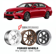 FORGED WHEELS RIMS for LEXUS GS L10 2011 - 2015

Custom forged wheels for Lexus GS L10 2011 - 2015. Made-to-order monoblock, 2-piece and 3-piece rims in custom sizes, offsets, colors and finishes with guaranteed fitment.

We manufacture premium quality forged wheels rims for Lexus GS L10 2011 - 2015 in any design, size, color.

JDM WHEEL DESIGNS: our Japanese collection for sports cars and coupes includes designs inspired by Rays Volk Racing, XXR, SSR, Enkei, Cosmis Racing, Rota, Liberty Walk, Top Secret, V