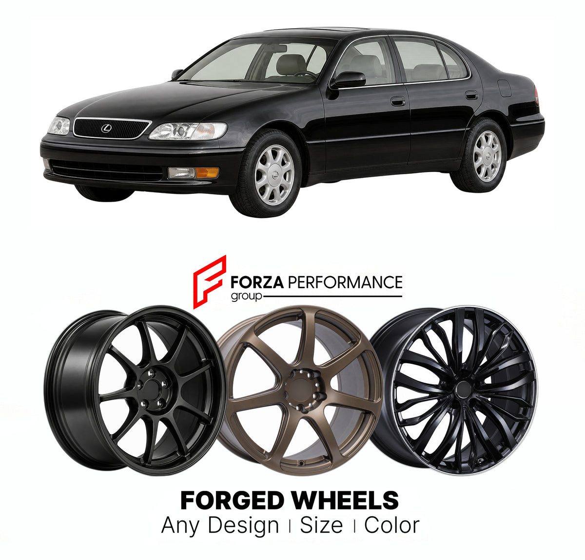 CUSTOM CLASSIC VINTAGE RESTOMOD RETRO OLD SCHOOL FORGED WHEELS RIMS for LEXUS GS S140 1993 - 1997

Custom forged wheels for Lexus GS S140 1993 - 1997. Classic, vintage, restomod and retro JDM wheel designs made to order in custom sizes, offsets, colors and finishes with guaranteed fitment.

We manufacture premium quality forged wheels rims for Lexus GS S140 1993 - 1997 in any design, size, color.

JDM WHEEL DESIGNS: our Japanese collection for sports cars and coupes includes designs inspired by Rays Volk Ra