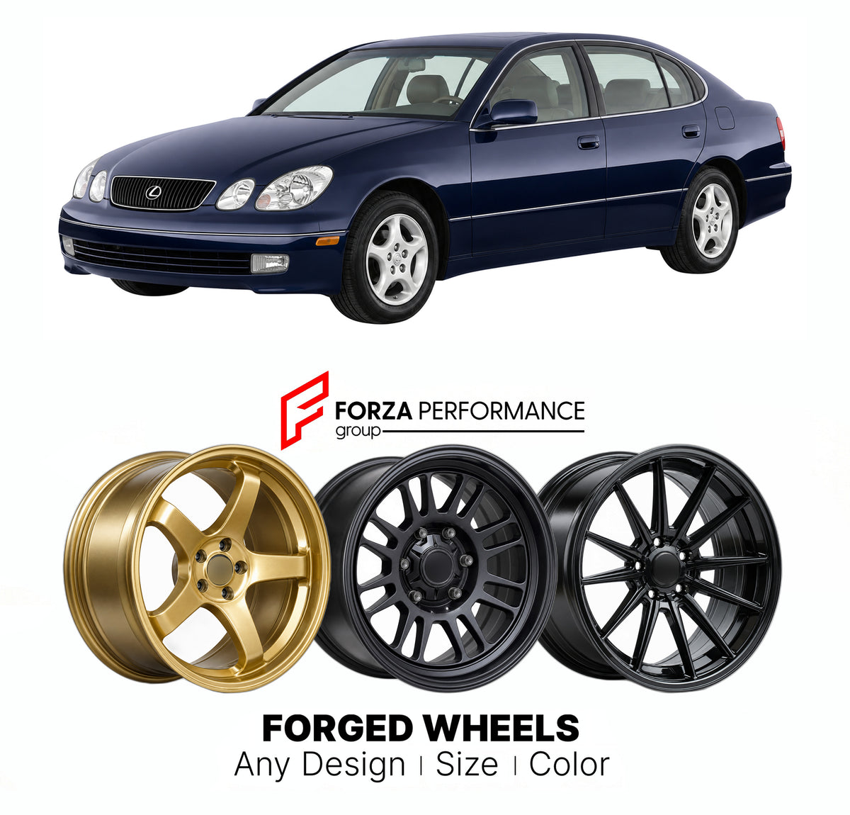 CUSTOM CLASSIC VINTAGE RESTOMOD RETRO OLD SCHOOL FORGED WHEELS RIMS for LEXUS GS S160 1997 - 2000

Custom forged wheels for Lexus GS S160 1997 - 2000. Classic, vintage, restomod and retro JDM wheel designs made to order in custom sizes, offsets, colors and finishes with guaranteed fitment.

We manufacture premium quality forged wheels rims for Lexus GS S160 1997 - 2000 in any design, size, color.

JDM WHEEL DESIGNS: our Japanese collection for sports cars and coupes includes designs inspired by Rays Volk Ra