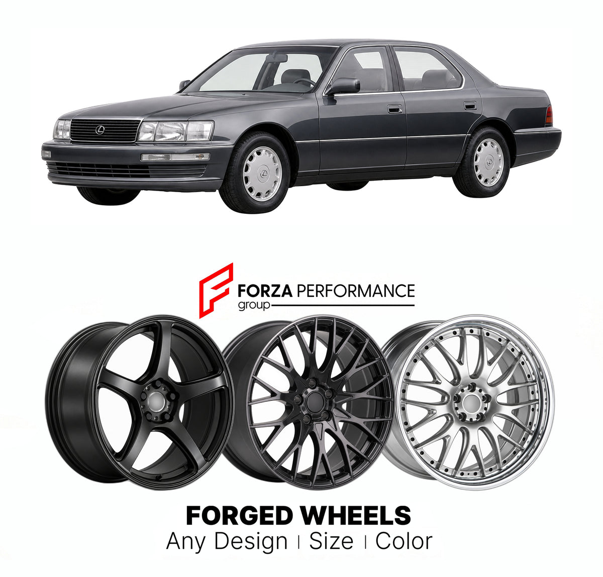 CUSTOM CLASSIC VINTAGE RESTOMOD RETRO OLD SCHOOL FORGED WHEELS RIMS for LEXUS LS XF10 1989 - 1994

Custom forged wheels for Lexus LS XF10 1989 - 1994. Classic, vintage, restomod and retro JDM wheel designs made to order in custom sizes, offsets, colors and finishes with guaranteed fitment.

We manufacture premium quality forged wheels rims for Lexus LS XF10 1989 - 1994 in any design, size, color.

JDM WHEEL DESIGNS: our Japanese collection for sedans and wagons includes designs inspired by Weds Kranze, Leon