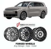 Custom forged wheels for Li Auto Li Xiang L8 2022+. Made-to-order monoblock, 2-piece and 3-piece wheels in custom sizes, offsets, colors and finishes with guaranteed vehicle fitment.

We manufacture premium quality forged wheels rims for Li Auto Li Xiang L8 2022+ in any design, size, color.

THIS WHEEL DESIGN CAN BE CUSTOM-MADE FOR YOUR CAR IN ANY SIZE AND COLOR OPTIONS
Available in monoblock, 2-piece, 3-piece, duoblock, beadlock
3D wheel renderings are provided according to the exact dimensions and specifi