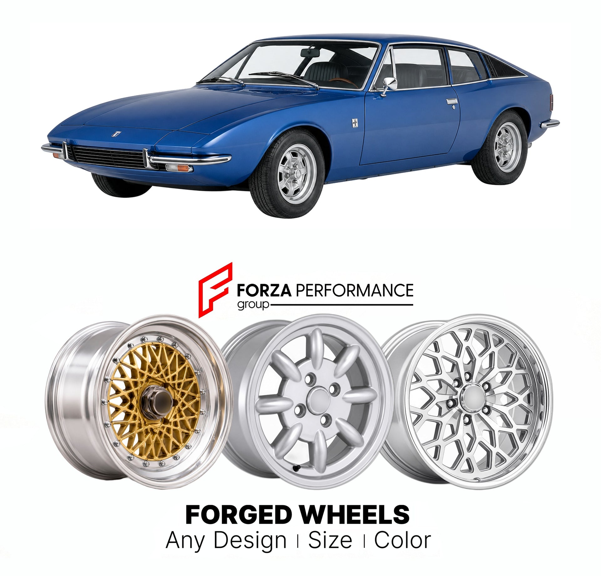 CUSTOM CLASSIC VINTAGE RESTOMOD RETRO OLD SCHOOL FORGED WHEELS RIMS for LIGIER JS2 1971 - 1975

Custom forged wheels for Ligier JS2 1971 - 1975. Classic, vintage, restomod wheel designs made to order in custom sizes, offsets, colors and finishes.

We manufacture premium quality forged wheels rims for Ligier JS2 1971 - 1975 in any design, size, color.

THIS WHEEL DESIGN CAN BE CUSTOM-MADE FOR YOUR CAR IN ANY SIZE AND COLOR OPTIONS
Available in monoblock, 2-piece, 3-piece, duoblock, beadlock
3D wheel renderin
