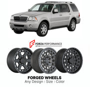 FORGED WHEELS RIMS for LINCOLN AVIATOR RESERVE 2003+

Custom forged wheels for Lincoln Aviator Reserve 2003+. Made-to-order monoblock, 2-piece and 3-piece rims in custom sizes, offsets, colors and finishes with guaranteed fitment.

We manufacture premium quality forged wheels rims for Lincoln Aviator Reserve 2003+ in any design, size, color.

THIS WHEEL DESIGN CAN BE CUSTOM-MADE FOR YOUR CAR IN ANY SIZE AND COLOR OPTIONS
Available in monoblock, 2-piece, 3-piece, duoblock, beadlock
3D wheel renderings are pr