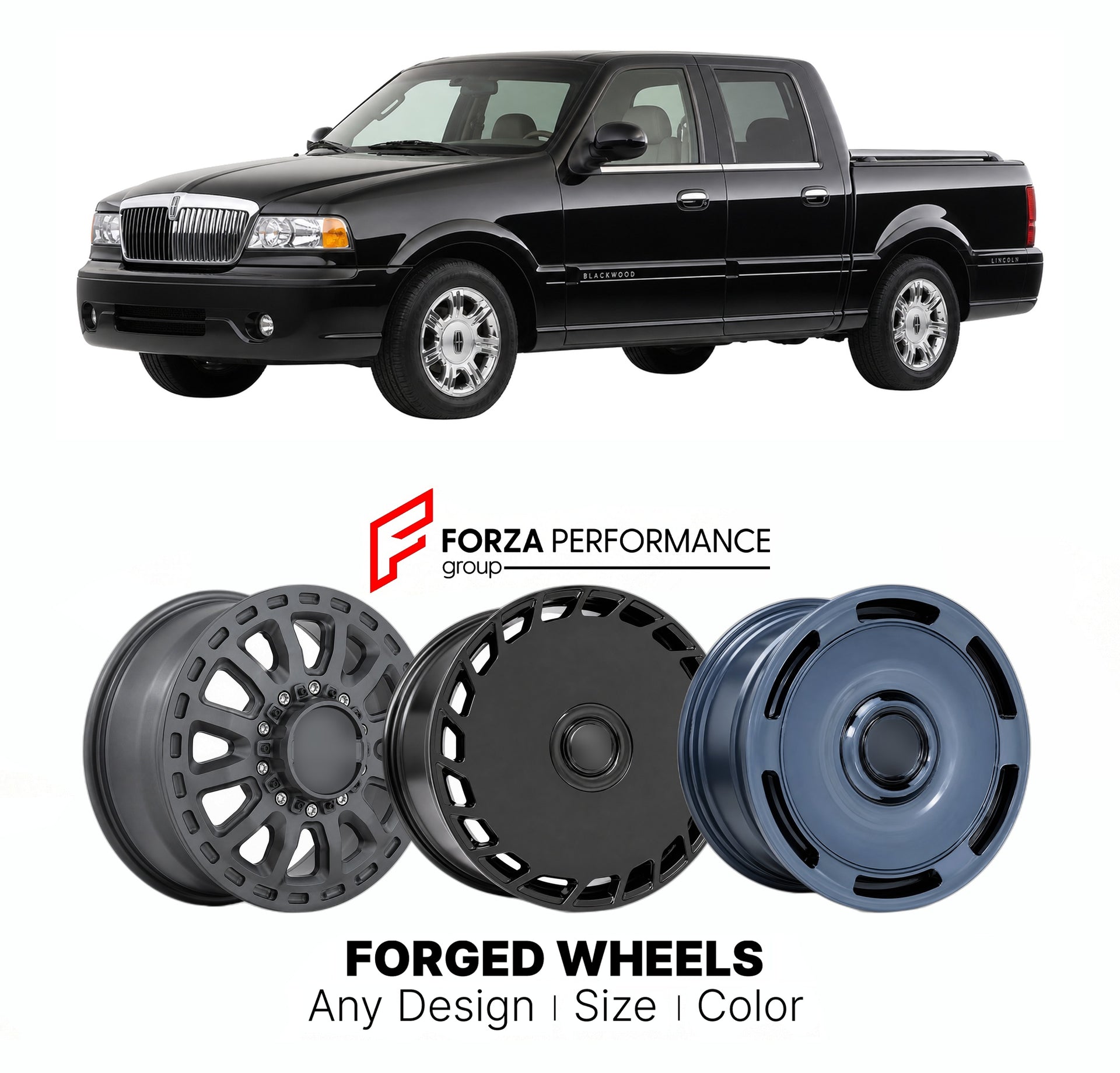 FORGED WHEELS RIMS for LINCOLN BLACKWOOD LIMITED 2002 - 2002

Custom forged wheels for Lincoln Blackwood Limited 2002 - 2002. Made-to-order monoblock, 2-piece and 3-piece rims in custom sizes, offsets, colors and finishes with guaranteed fitment.

We manufacture premium quality forged wheels rims for Lincoln Blackwood Limited 2002 - 2002 in any design, size, color.

THIS WHEEL DESIGN CAN BE CUSTOM-MADE FOR YOUR CAR IN ANY SIZE AND COLOR OPTIONS
Available in monoblock, 2-piece, 3-piece, duoblock, beadlock
3D